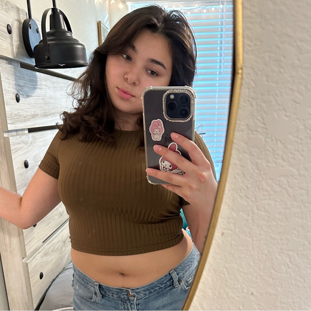 brown crop top